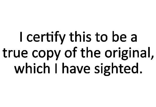 Certify Copy of Document Stamp