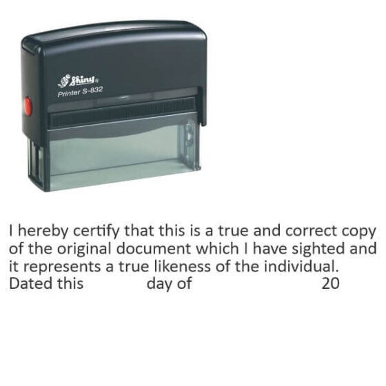 aml certify likeness document with date stamp