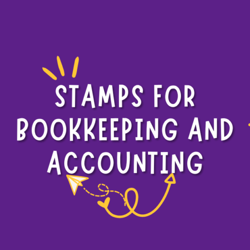 stamps for bookkeeping and accounting