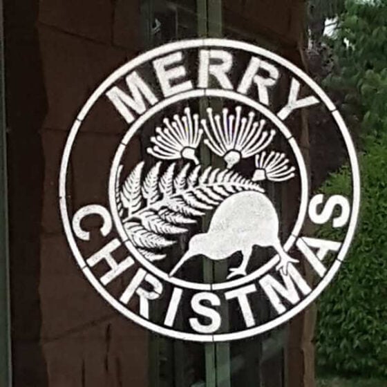 nz merry christmas stencil on window
