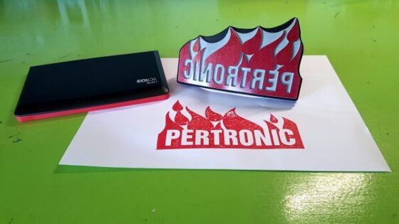 rocker stamp with red ink pad