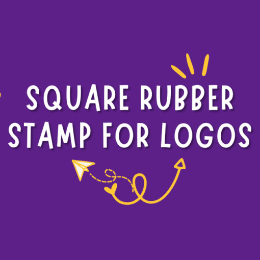 square rubber stamp for logos