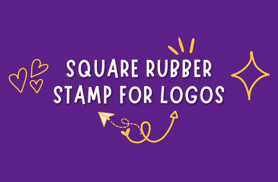 square rubber stamp for logos