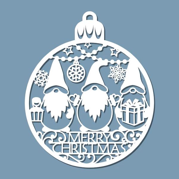 stencil laser engraving christmas gnomes