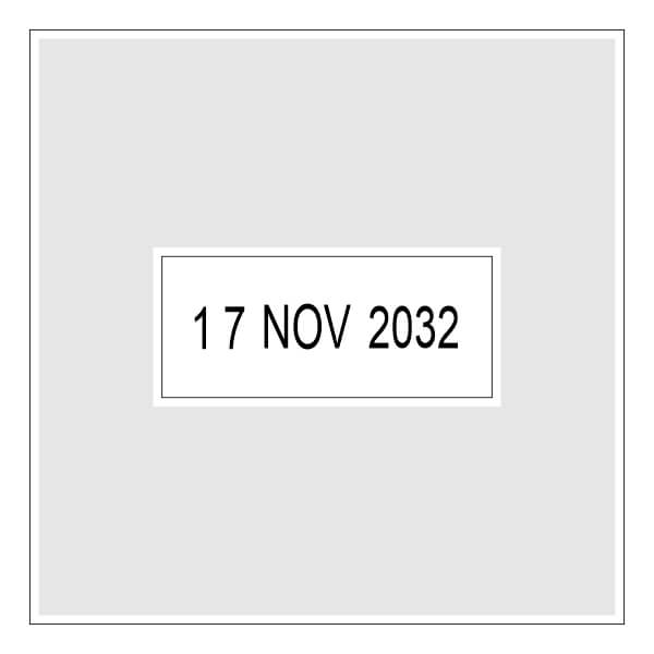 40mm square dater stamp usable area