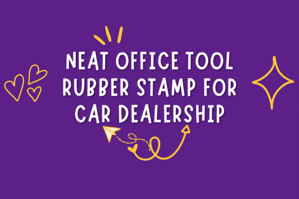 neat office tool rubber stamp for car dealership